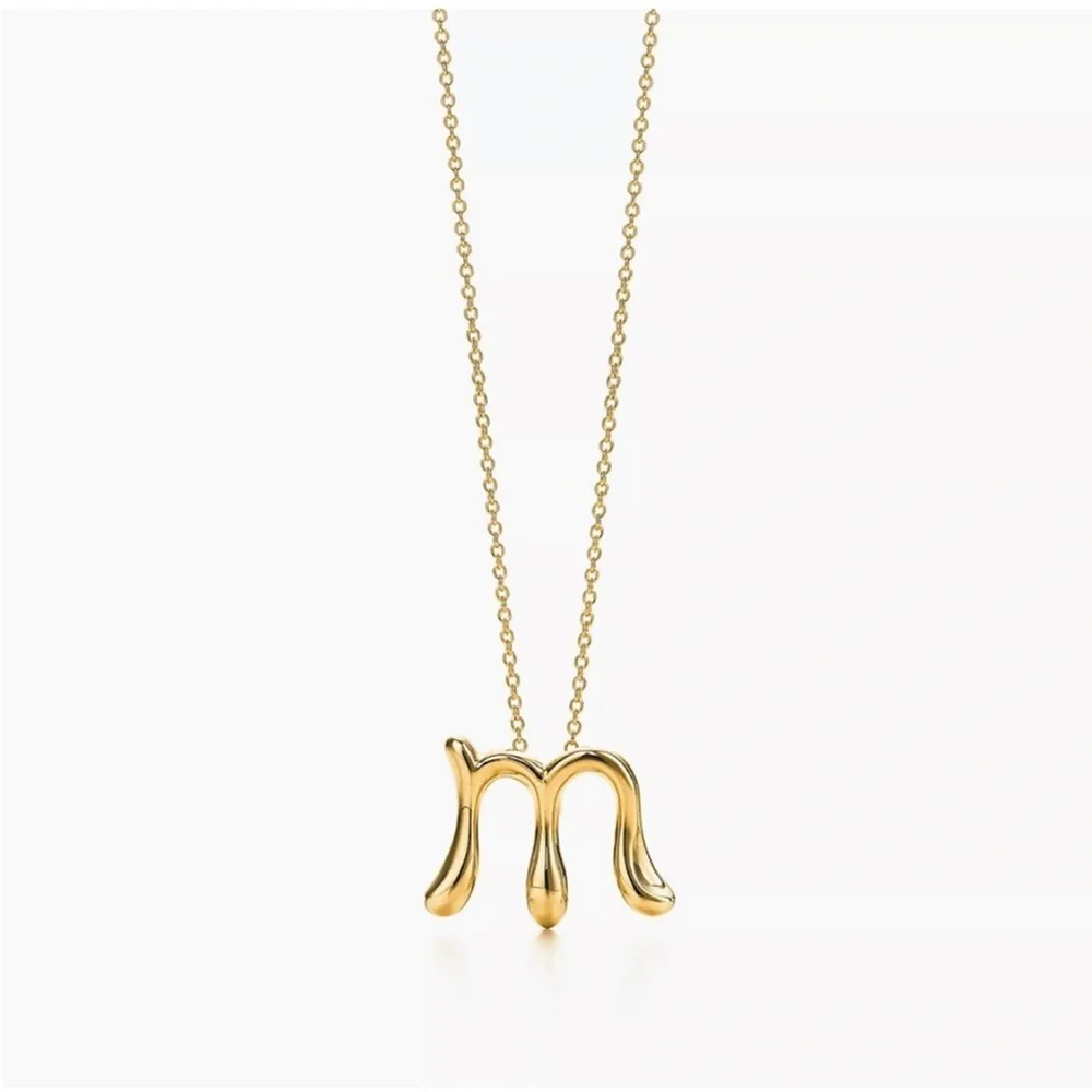 Tiffany Elsa Peretti Letter M Pendant 18k - Picture 5 of 6